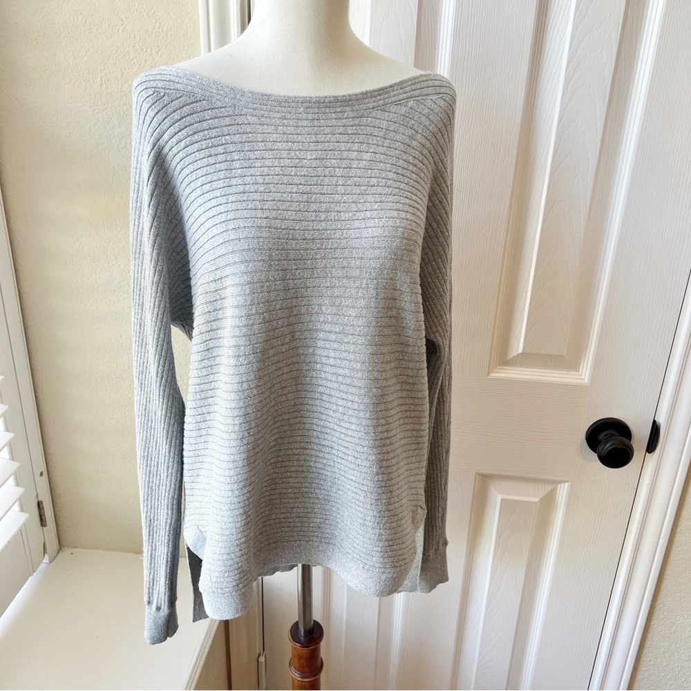 Margeaux & Ellie Sparkly Silver Pullover Sweater - Picture 2 of 7